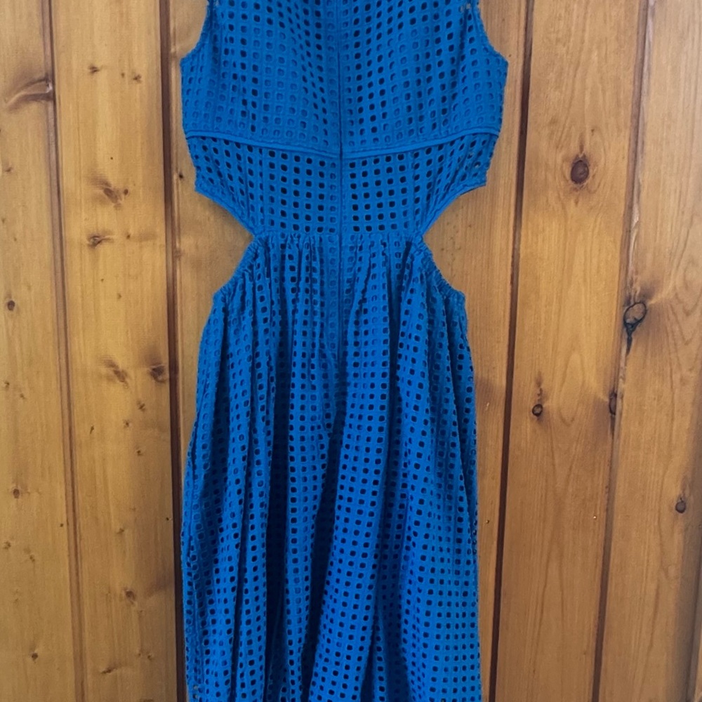 Self-Portrait Blue Ribbed Cocktail Dress - Picture 2 of 3